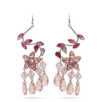 Vintage Romantic Floral Crystal Chandelier Earrings