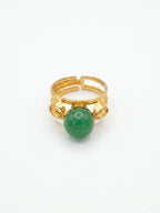 Vintage Modernist Green Stone Ring