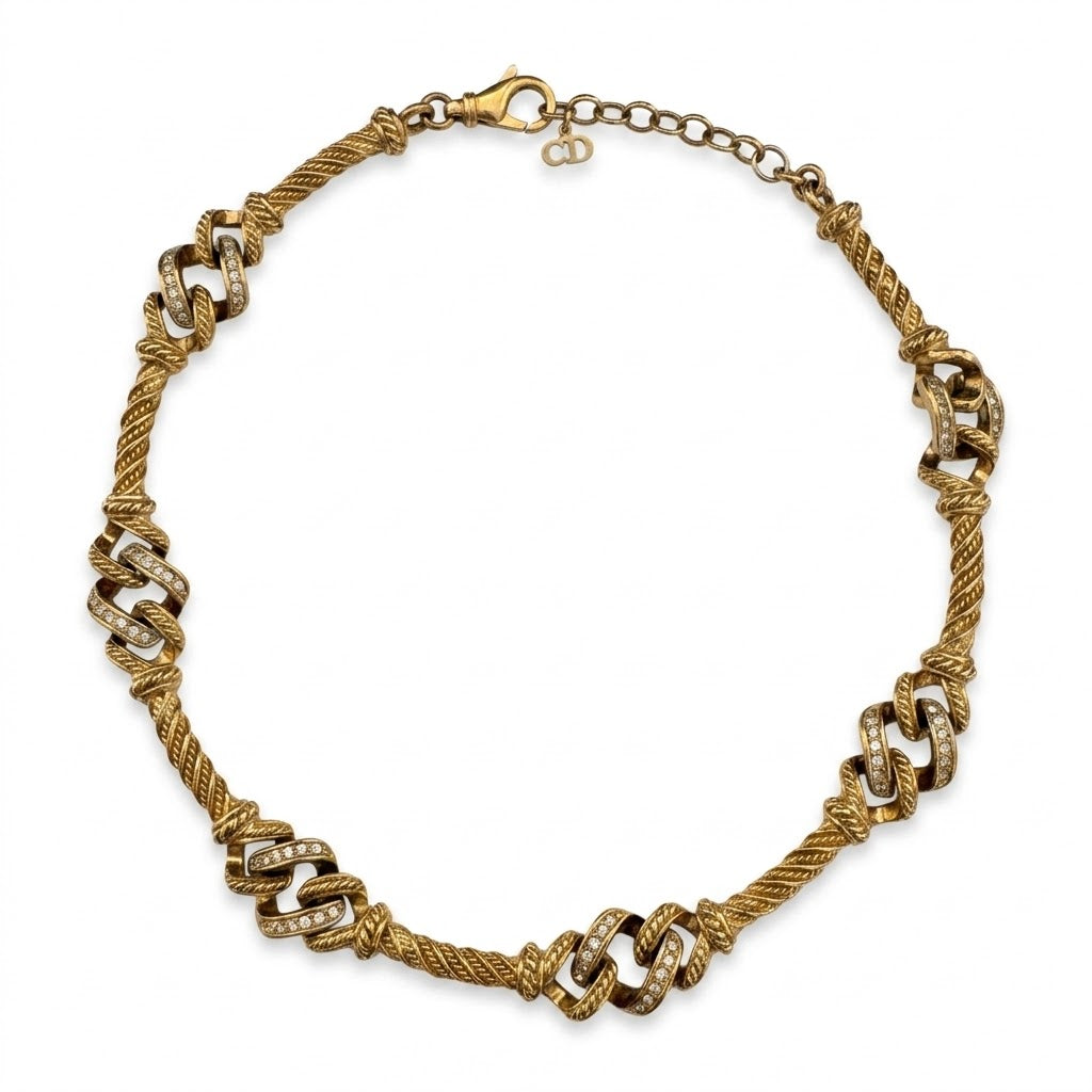 Vintage Christian Dior Sculptural Link Necklace