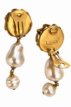 Vintage Valentino Baroque Pearl Cage Drop Earrings