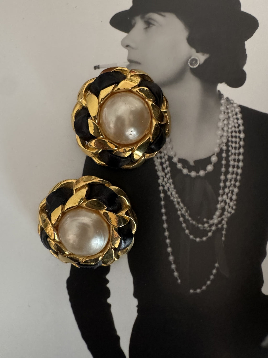 Vintage 1980s Chanel Gripoix Pearl Statement Earrings