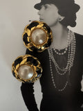 Vintage 1980s Chanel Gripoix Pearl Statement Earrings