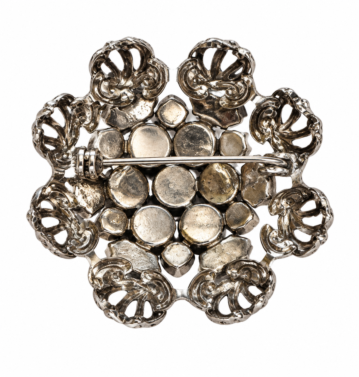 Vintage Aurora Borealis Faux Pearl Dome Brooch