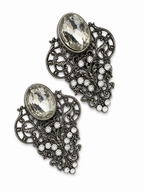 Vintage Art Nouveau Inspired Filigree Statement Earrings