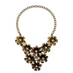 Vintage Floral Statement Gold Plated Necklace