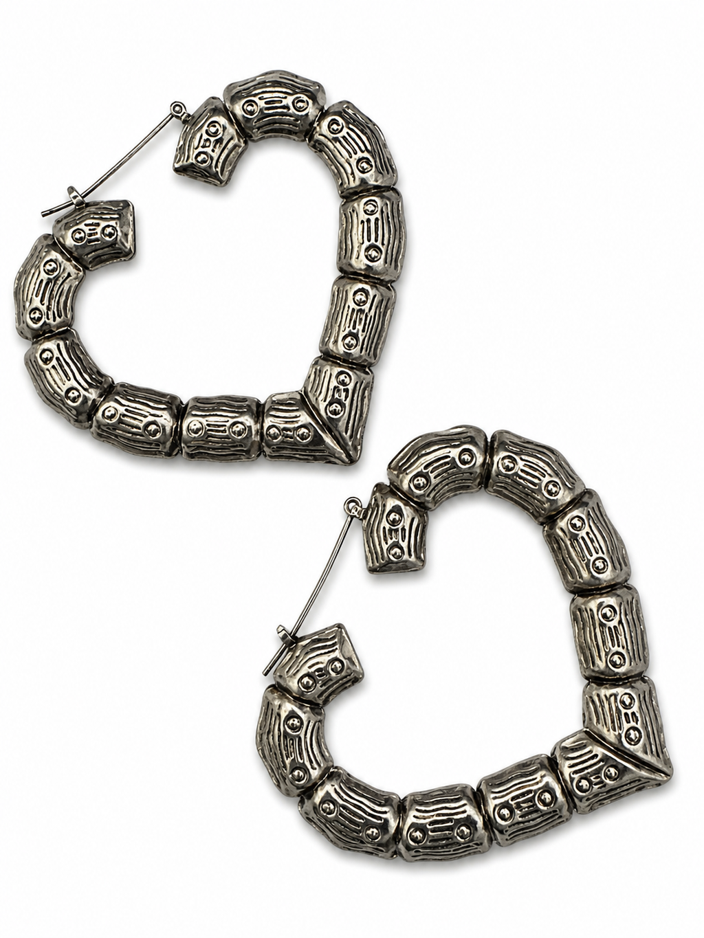 Vintage oversized Hammered Metal Hoop Earrings