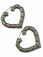 Vintage oversized Hammered Metal Hoop Earrings