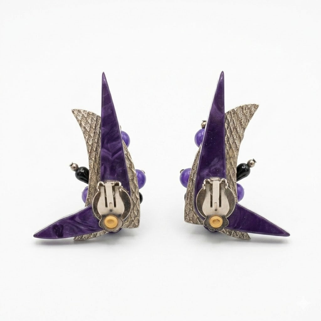 Vintage Geometric Retro Cluster Statement Earrings