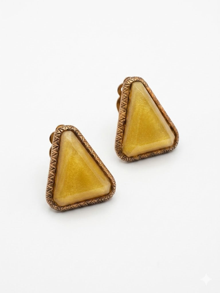 Vintage Modernist Geometric Triangle Earrings