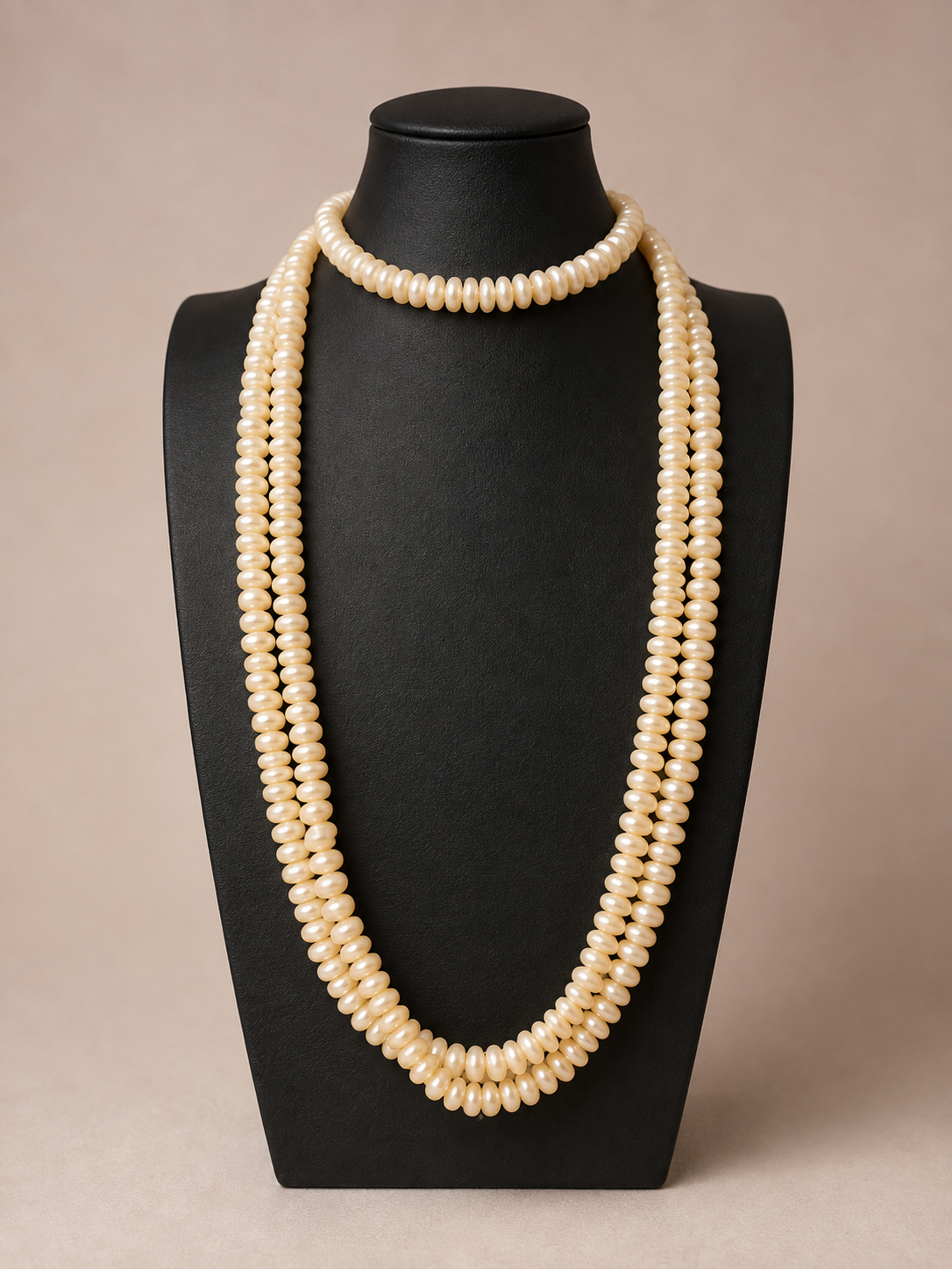 Vintage 1960s Long Faux Pearl Sautoir Necklace