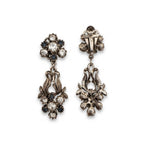 Vintage Rhinestone Floral Drop Earrings