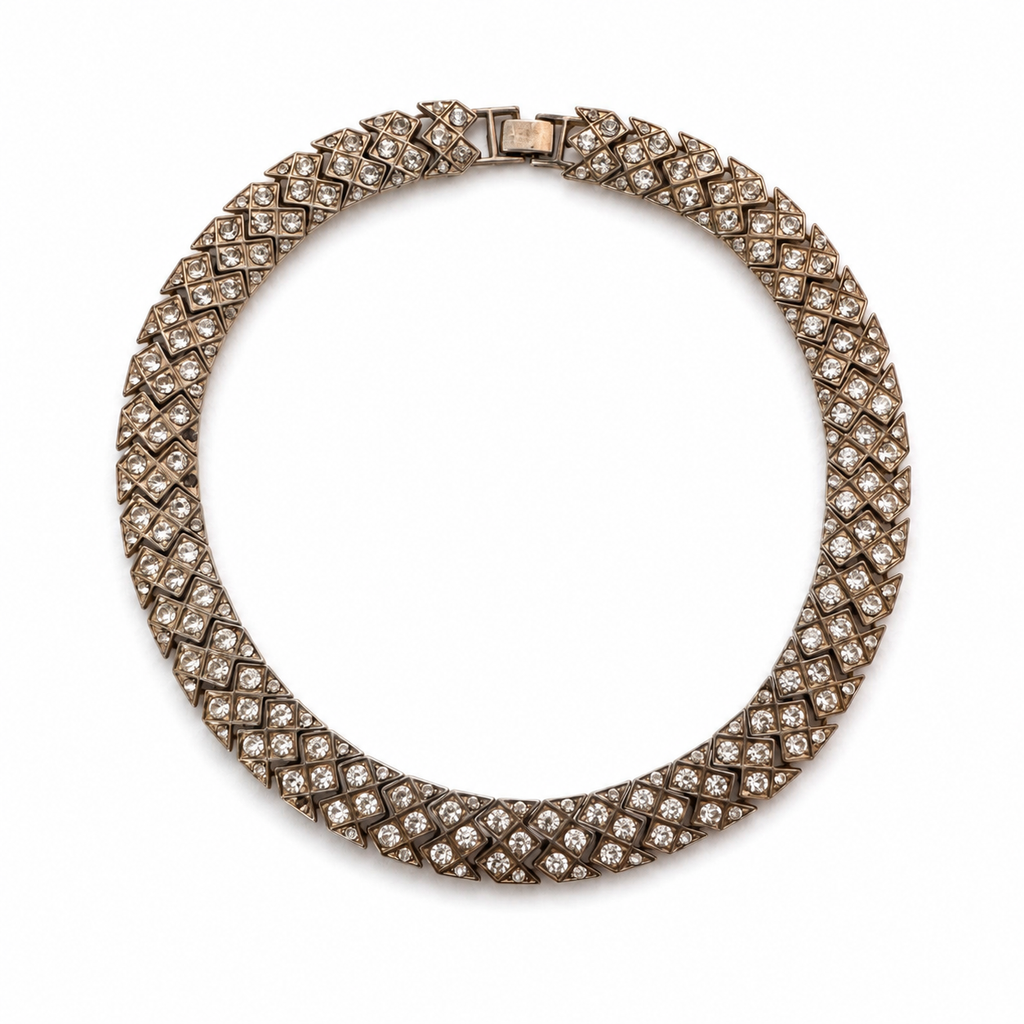 Vintage Art Deco Crystal Collar Necklace