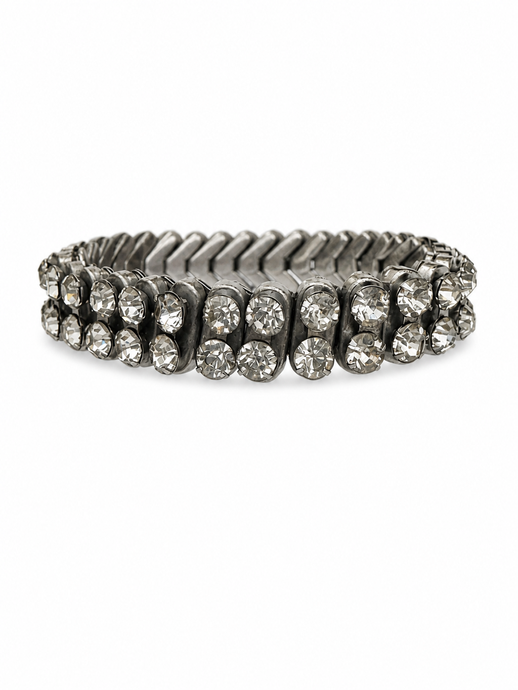 Contemporary Industrial Rhinestone Bracelet