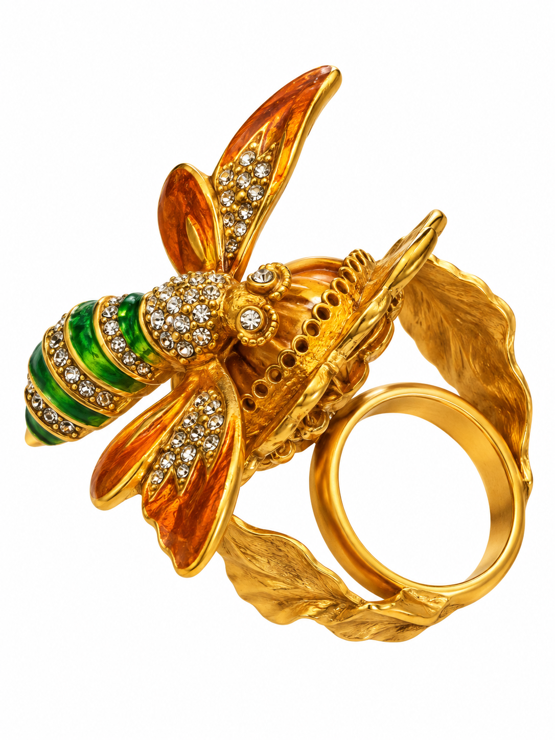 Dolce & Gabbana Vintage Jeweled Bee Cocktail Ring