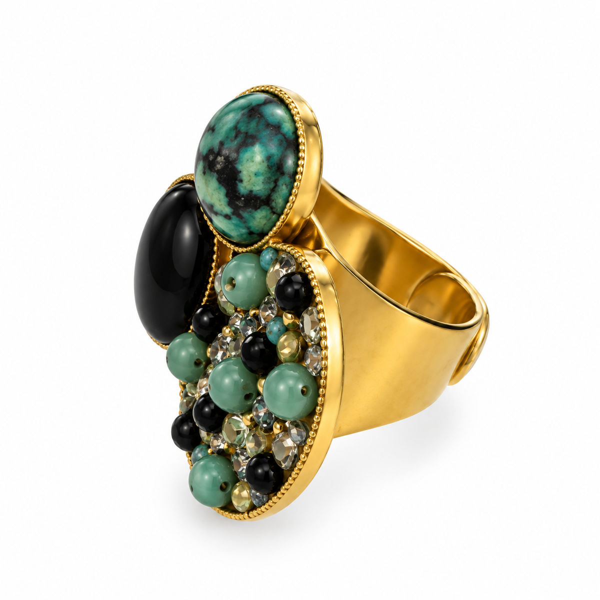 Vintage Melissa Kandiyoti Art Deco Gemstone Cocktail Ring