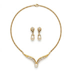 Vintage Nina Ricci Pearl Drop Necklace and Earrings Set