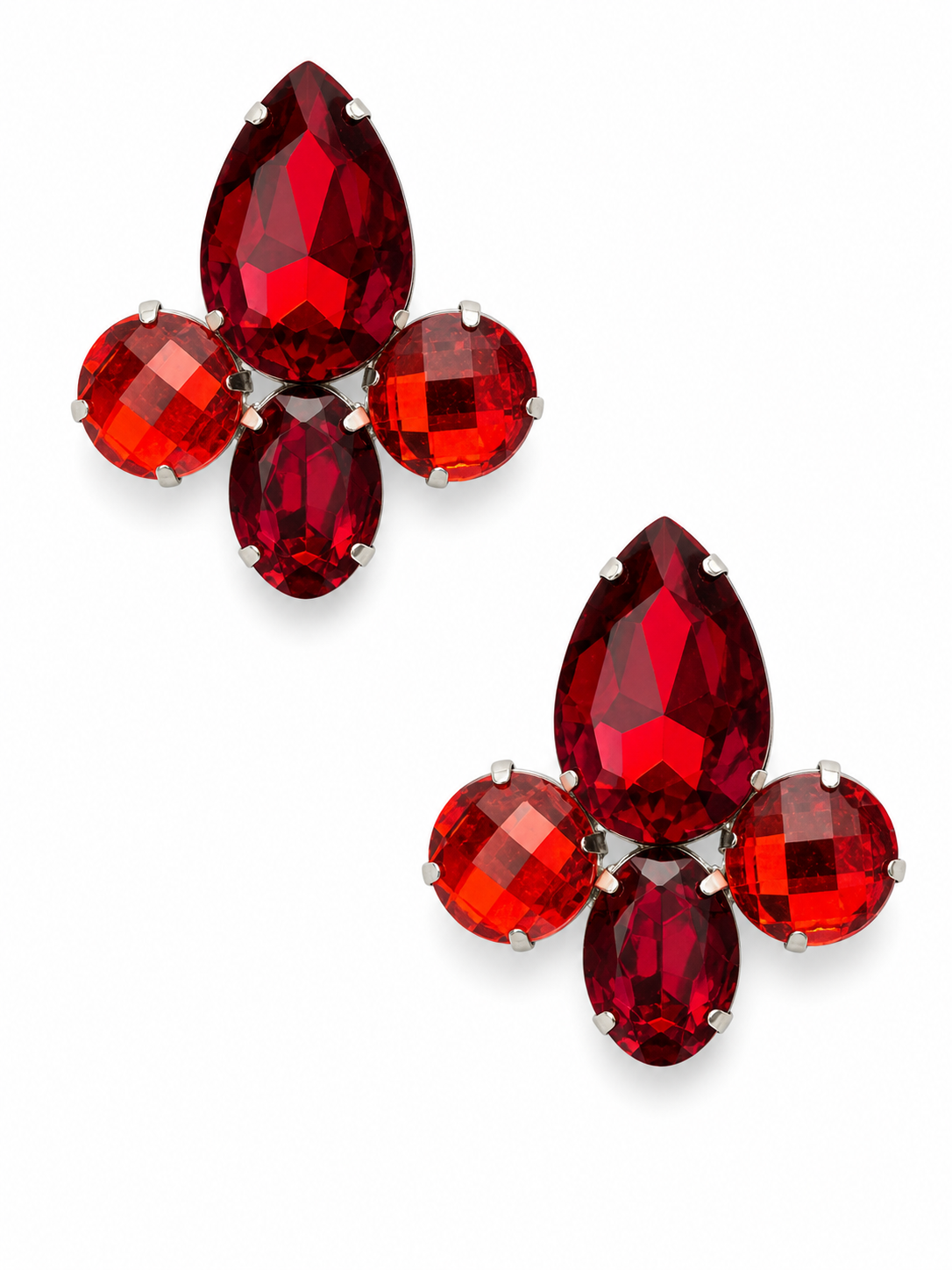 Vintage Retro Red Resin Earrings