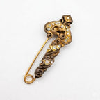 Vintage Baroque Revival Rhinestone Safety Pin Brooch