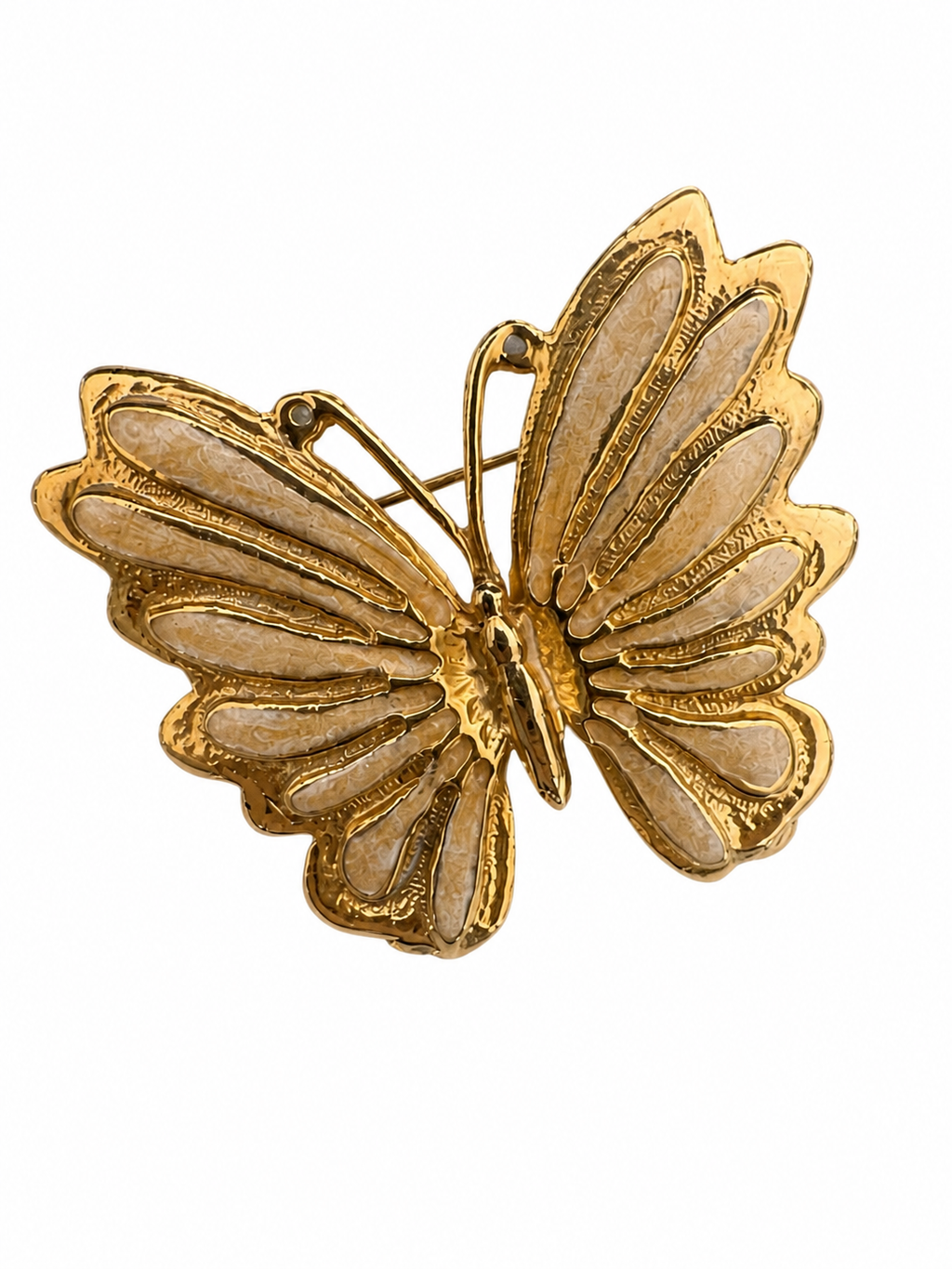 Vintage Gold Plated Butterfly Brooch