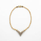 Vintage Art Deco Revival Pearl Chevron Necklace