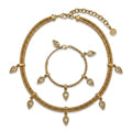 Vintage Givenchy Teardrop Glass Necklace and Bracelet Set