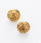 Vintage Gold Tone Resin Clip-On Statement Earrings