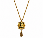 Vintage Gold Plated Courting Couple Locket Necklace