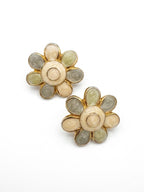 Vintage Pastel Enamel Daisy Flower Earrings