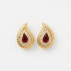Vintage Crystal Teardrop Statement Clip On Earrings