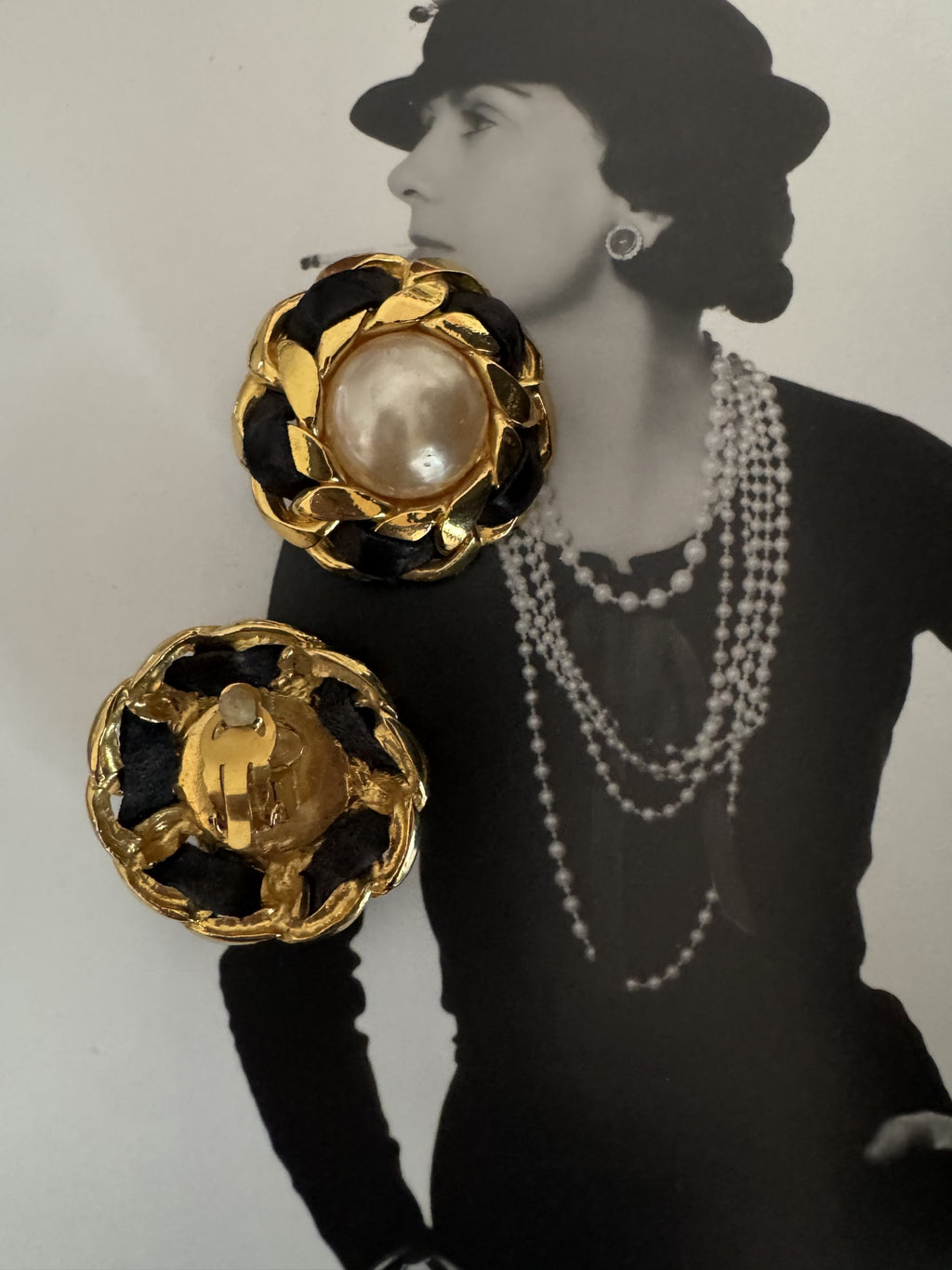 Vintage 1980s Chanel Gripoix Pearl Statement Earrings
