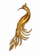 Vintage Enameled Peacock Crystal Brooch