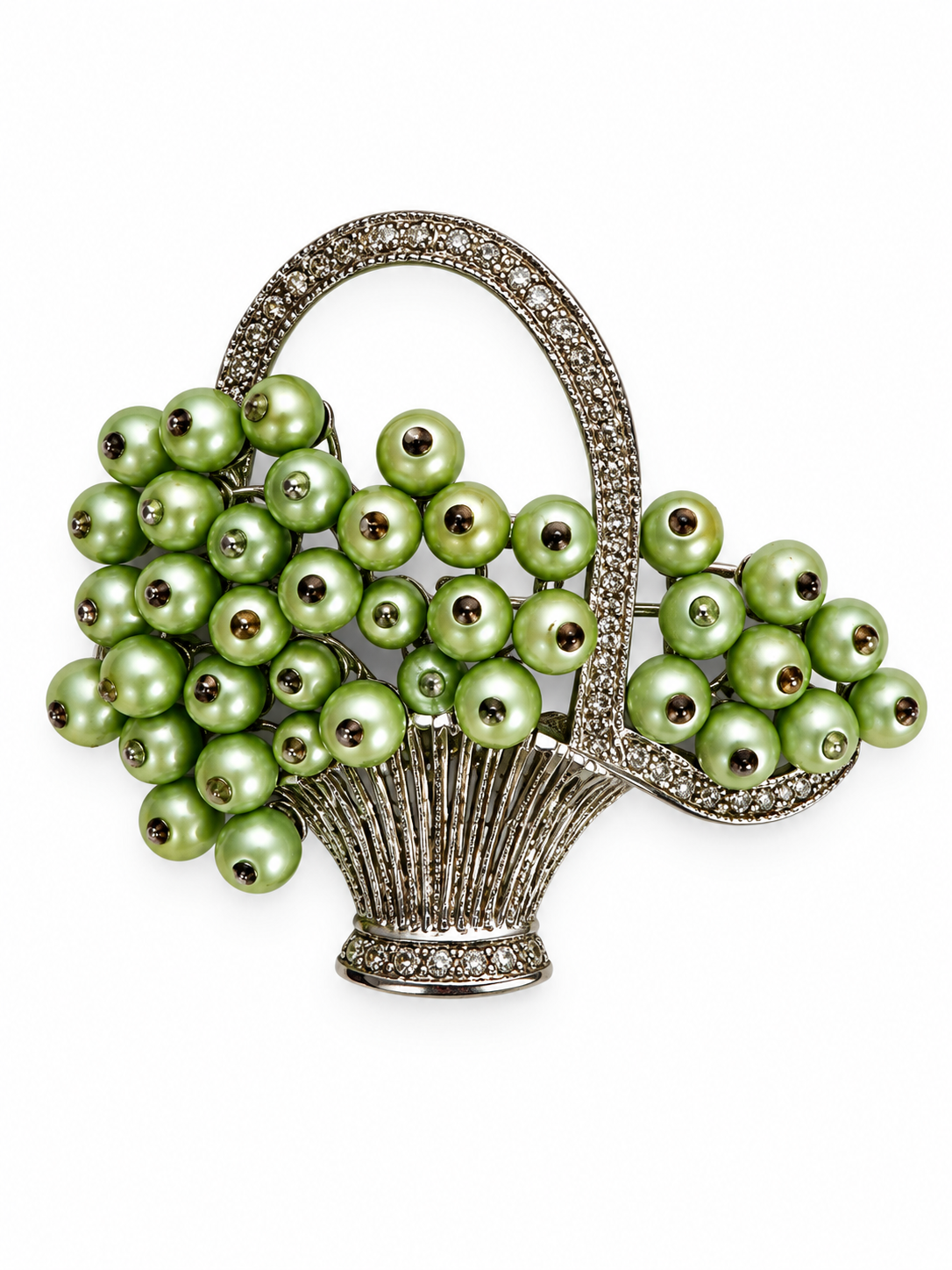 Vintage Pearl Basket Brooch
