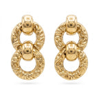 Vintage Sculptural Link Clip-On Earrings