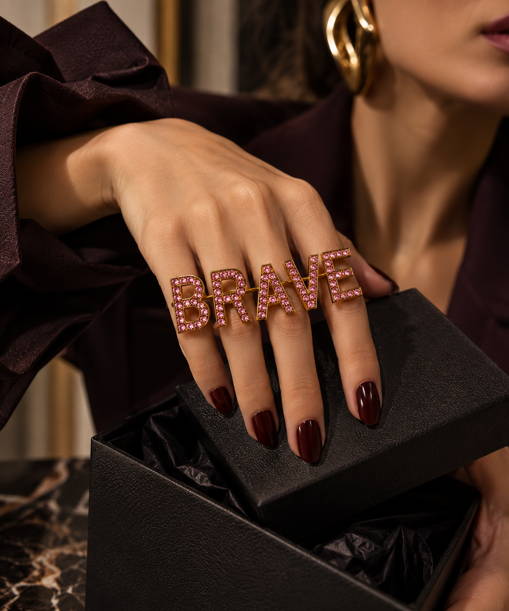 Barbara Bologna BRAVE Crystal Four-Finger Ring