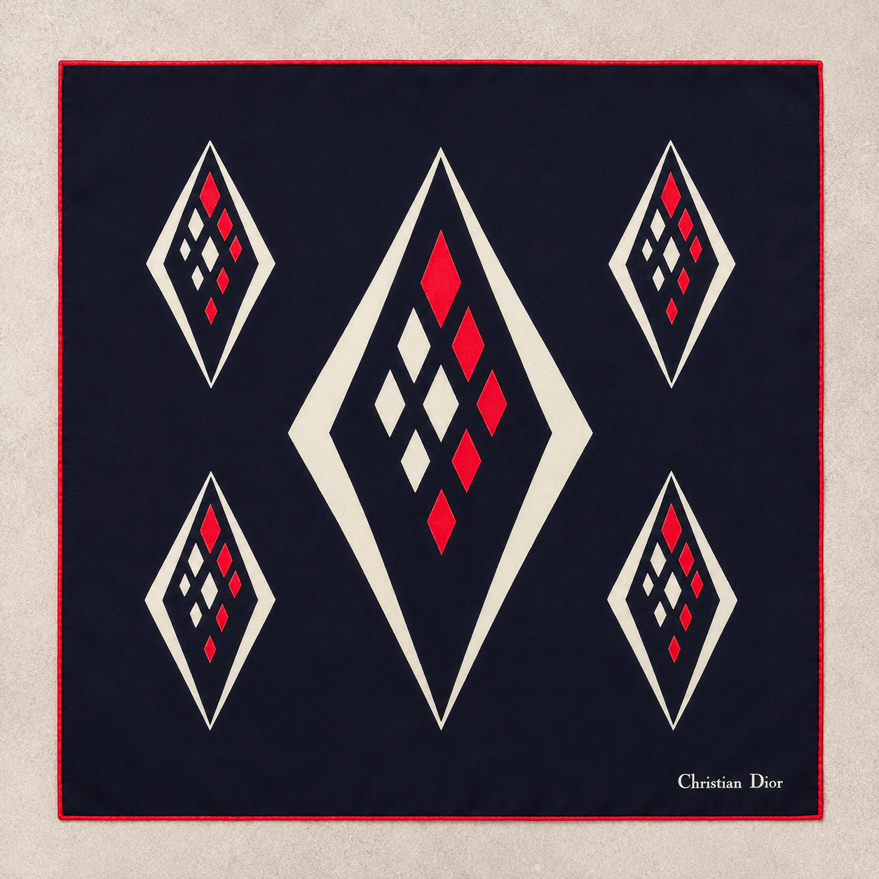 Vintage Christian Dior Harlequin Geometric Silk