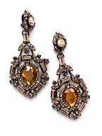 Vintage Lanvin Paris Crystal Statement Drop Earrings