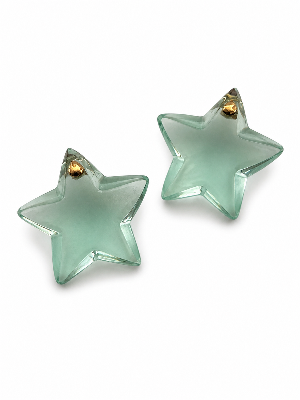 Vintage Baccarat Crystal Star Clip-On Earrings