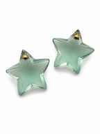 Vintage Baccarat Crystal Star Clip-On Earrings