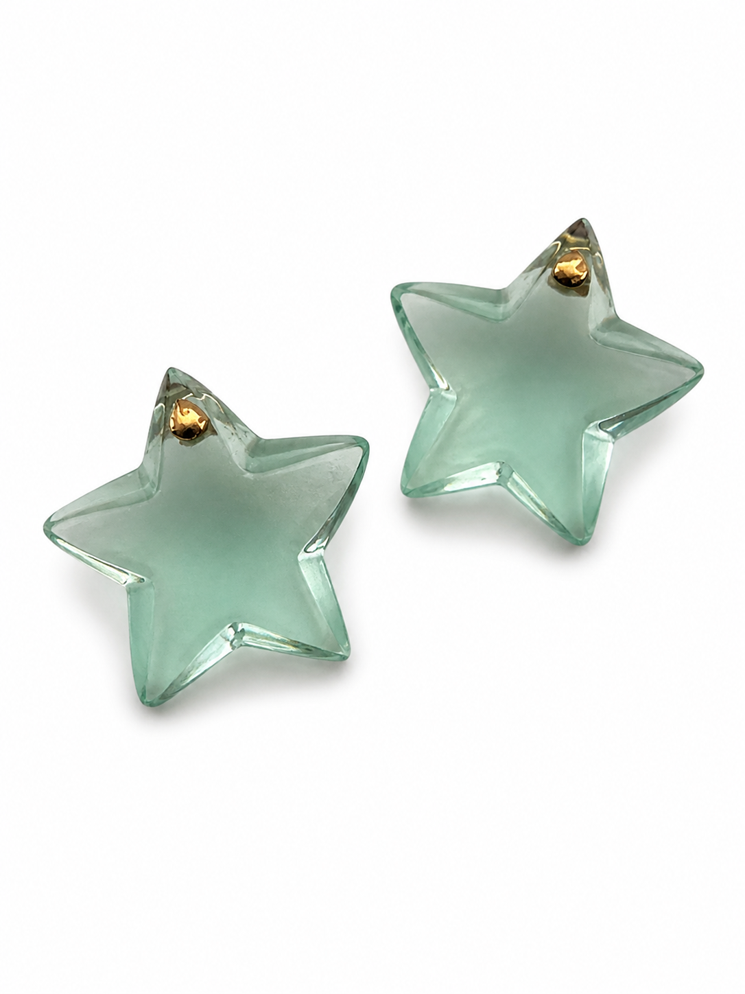 Vintage Baccarat Crystal Star Clip-On Earrings