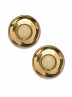 Vintage Modernist Gold Tone Resin Earrings