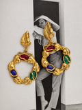 Vintage Baroque Jewel Wreath Clip-On Earrings