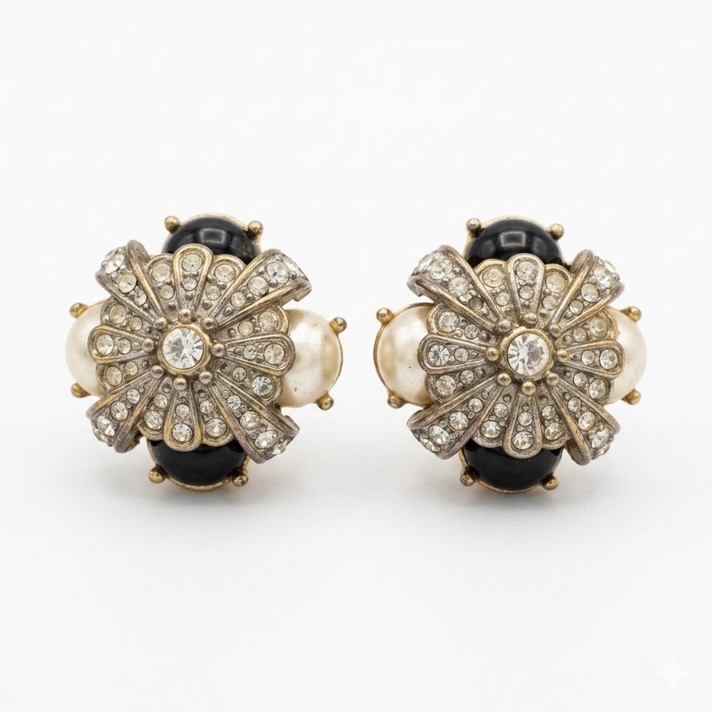 Vintage Baroque Revival Shell Motif Earrings