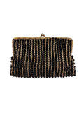 Vintage Black Beaded Evening Clutch Bag