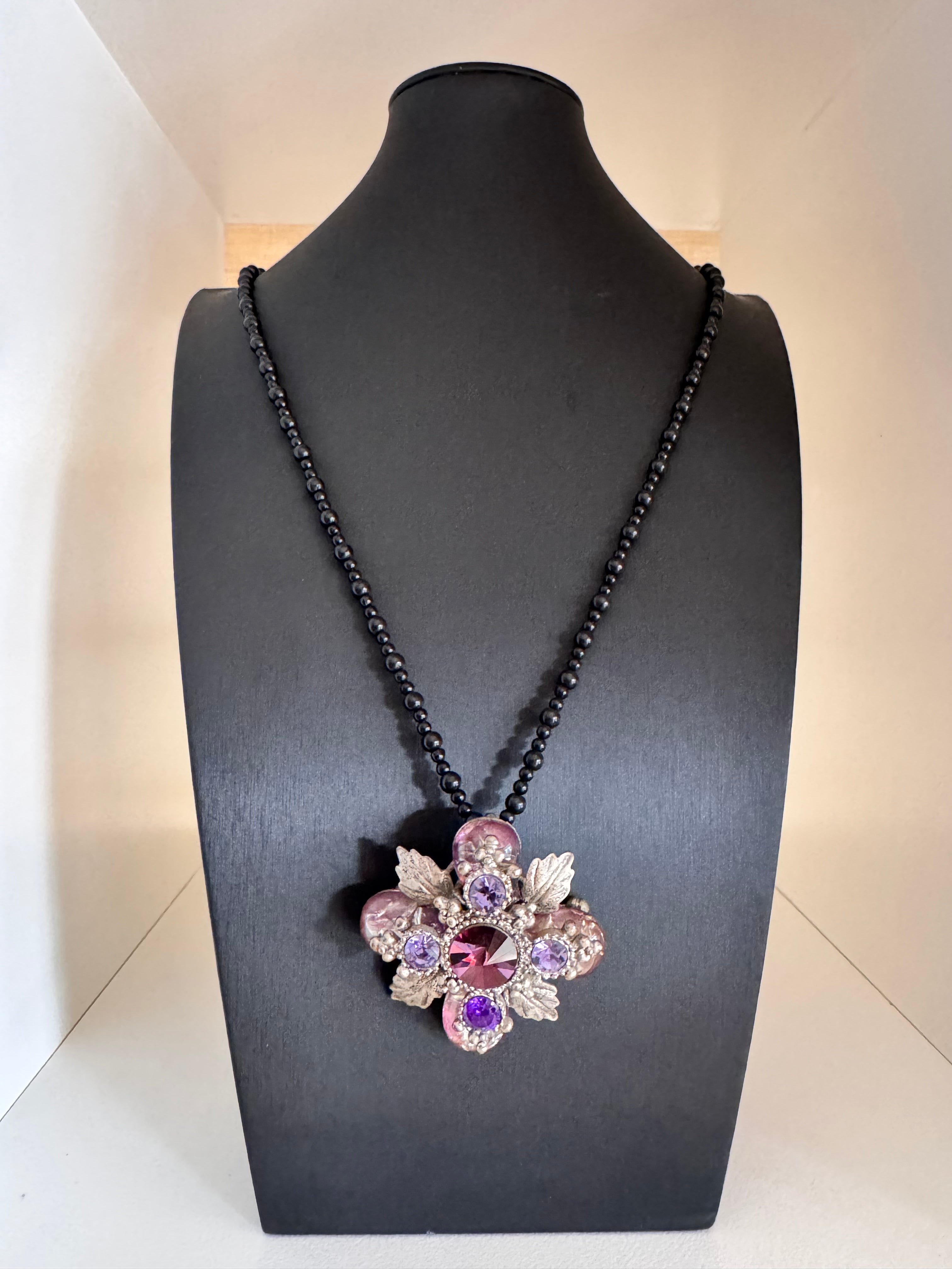 Vintage Crystal Floral Pendant Chain