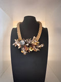 Vintage Mixed Media Nautical Rope Statement Necklace