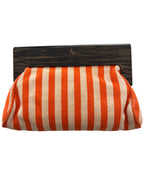 Contemporary Striped Canvas Clutch