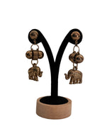 Vintage Elephant Charm Drop Statement Earrings