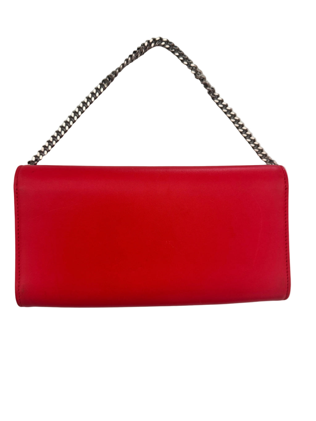 Vintage Christian Dior Red Leather Wallet and Chain Shoulder Bag