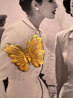 Vintage Gold Plated Butterfly Brooch