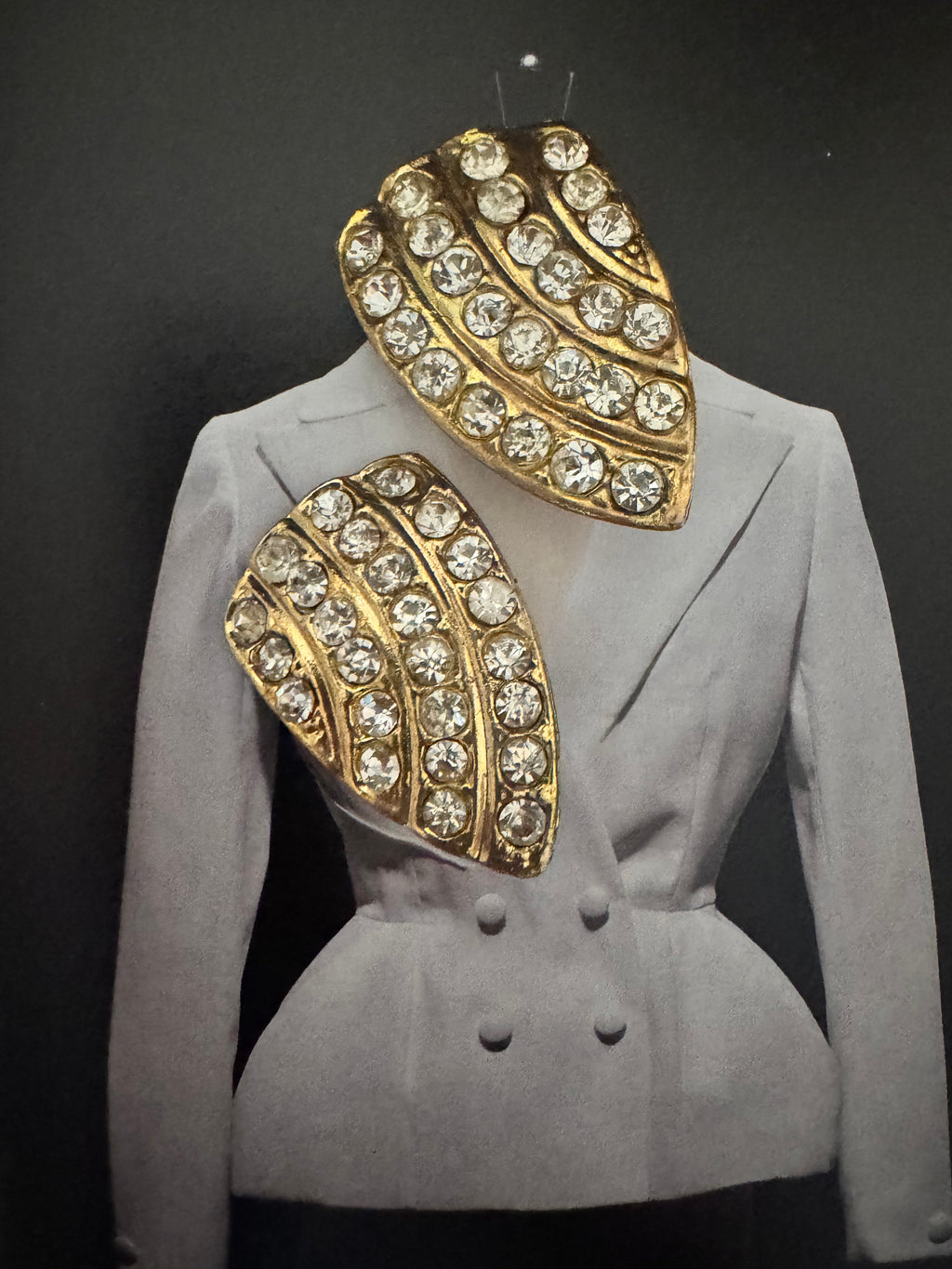 Vintage Retro Rhinestone Statement Earrings